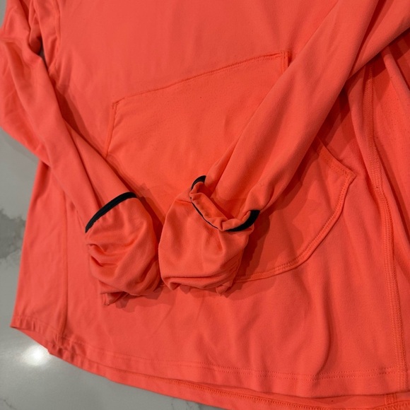 Nike DriFIT Running VNeck Long Sleeve Pullover Hoodie Womens Medium Coral Orange - Picture 6 of 12